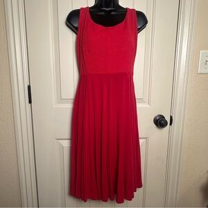 Maeve By Anthropologie Estoria Textured Swing Dress Red Sleeveless Medium GUC